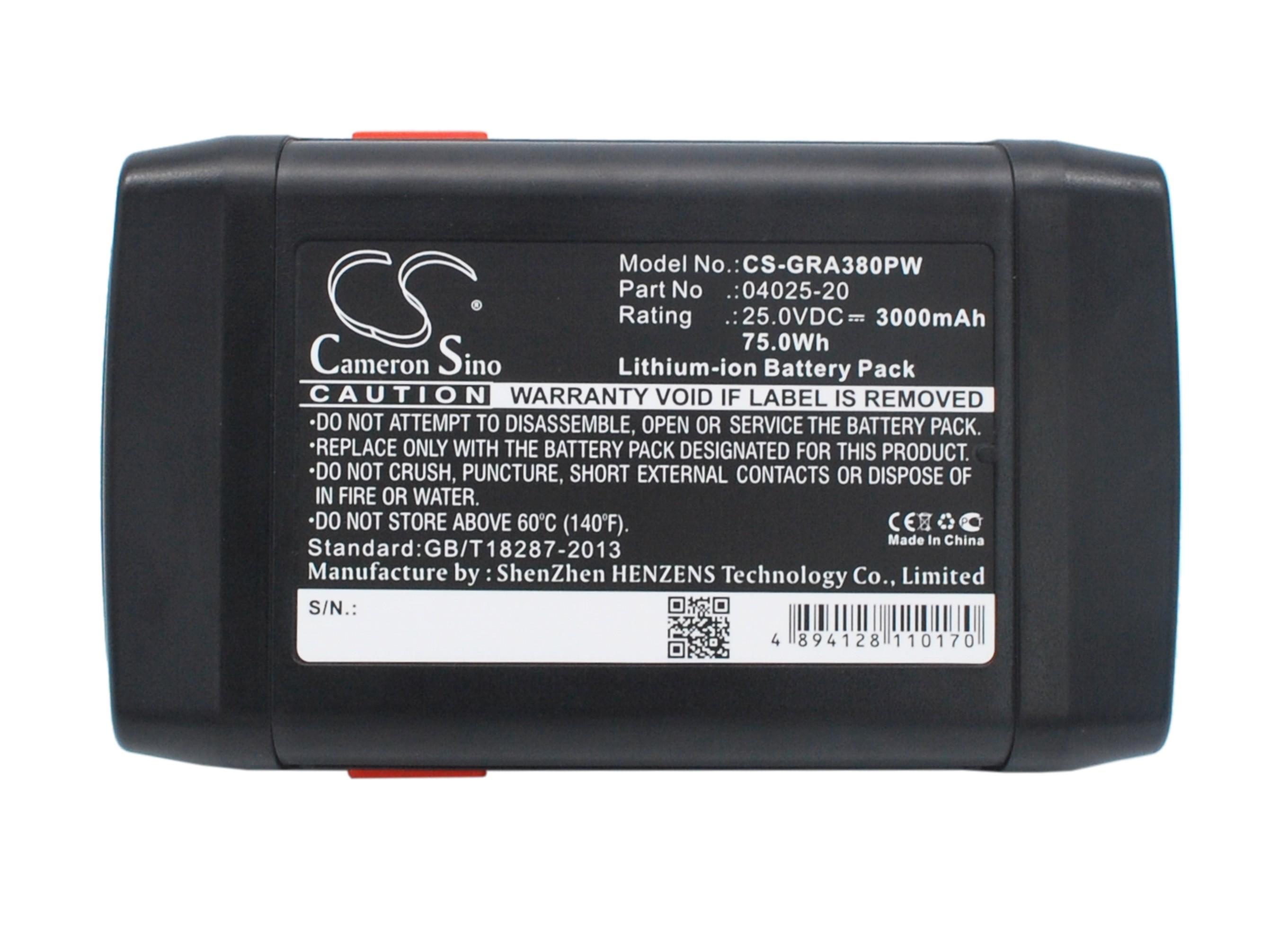 Батарея Cameron Sino, Для газонокосилки робот GARDENA 648872, 8838, Accu-Spindelmaher 380 Li, 04025-20 25V 3000mAh Cameron Sino