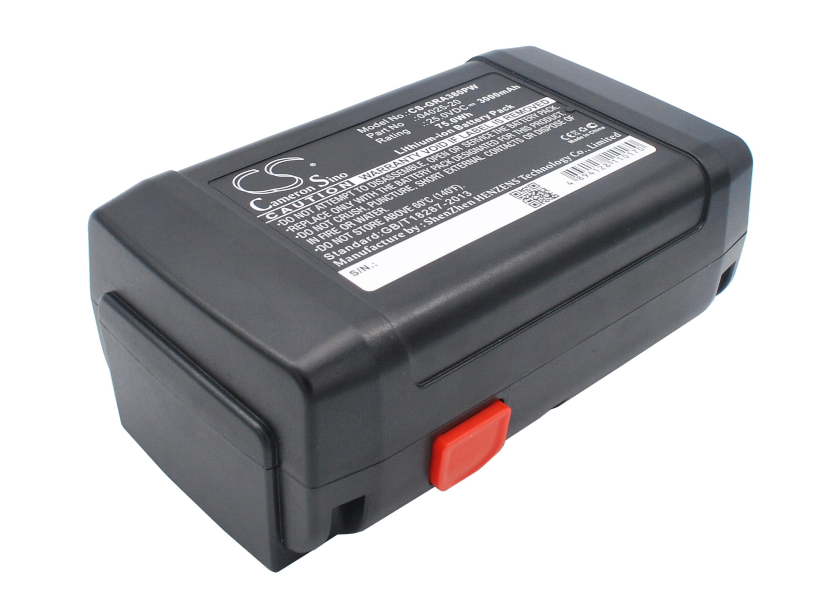 Батарея Cameron Sino, Для газонокосилки робот GARDENA 648872, 8838, Accu-Spindelmaher 380 Li, 04025-20 25V 3000mAh Cameron Sino