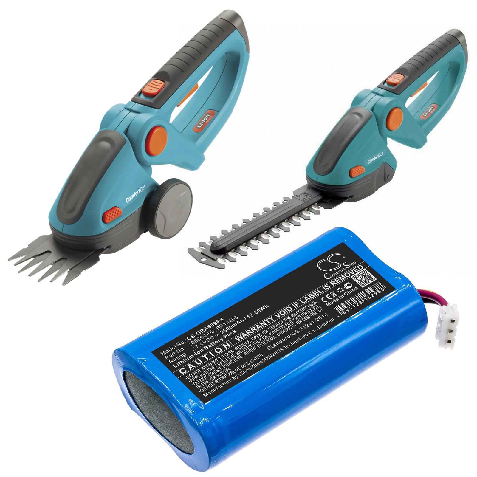 Батарея для аккумуляторной ножницы для травы GARDENA ComfortCut 8893, ComfortCut 8895, D-89079 Ulm 7.4V 2500mAh Cameron Sino
