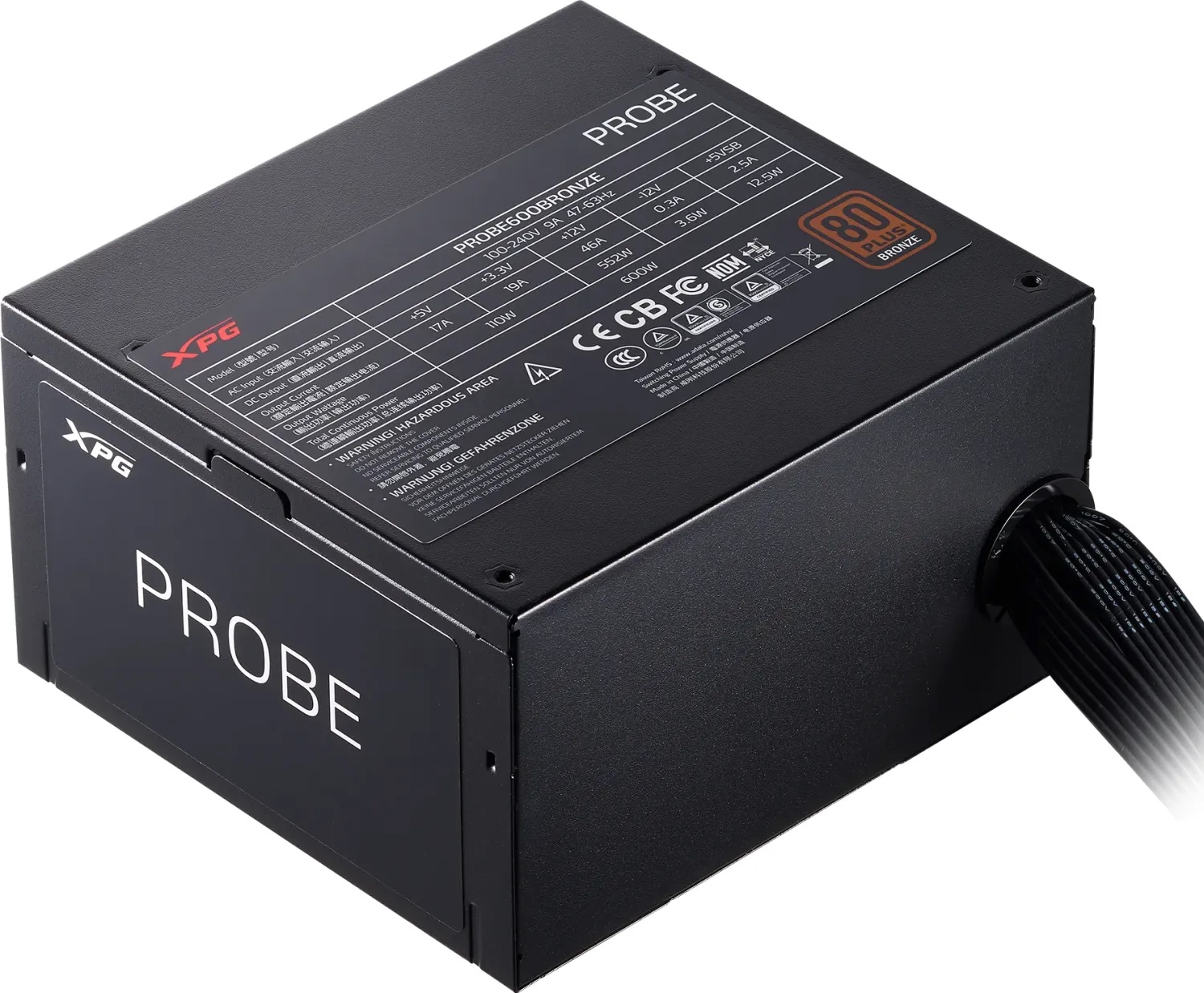 Захранване ADATA XPG PROBE 600W 80 Plus Bronze PSU - PROBE600B-BKCEU