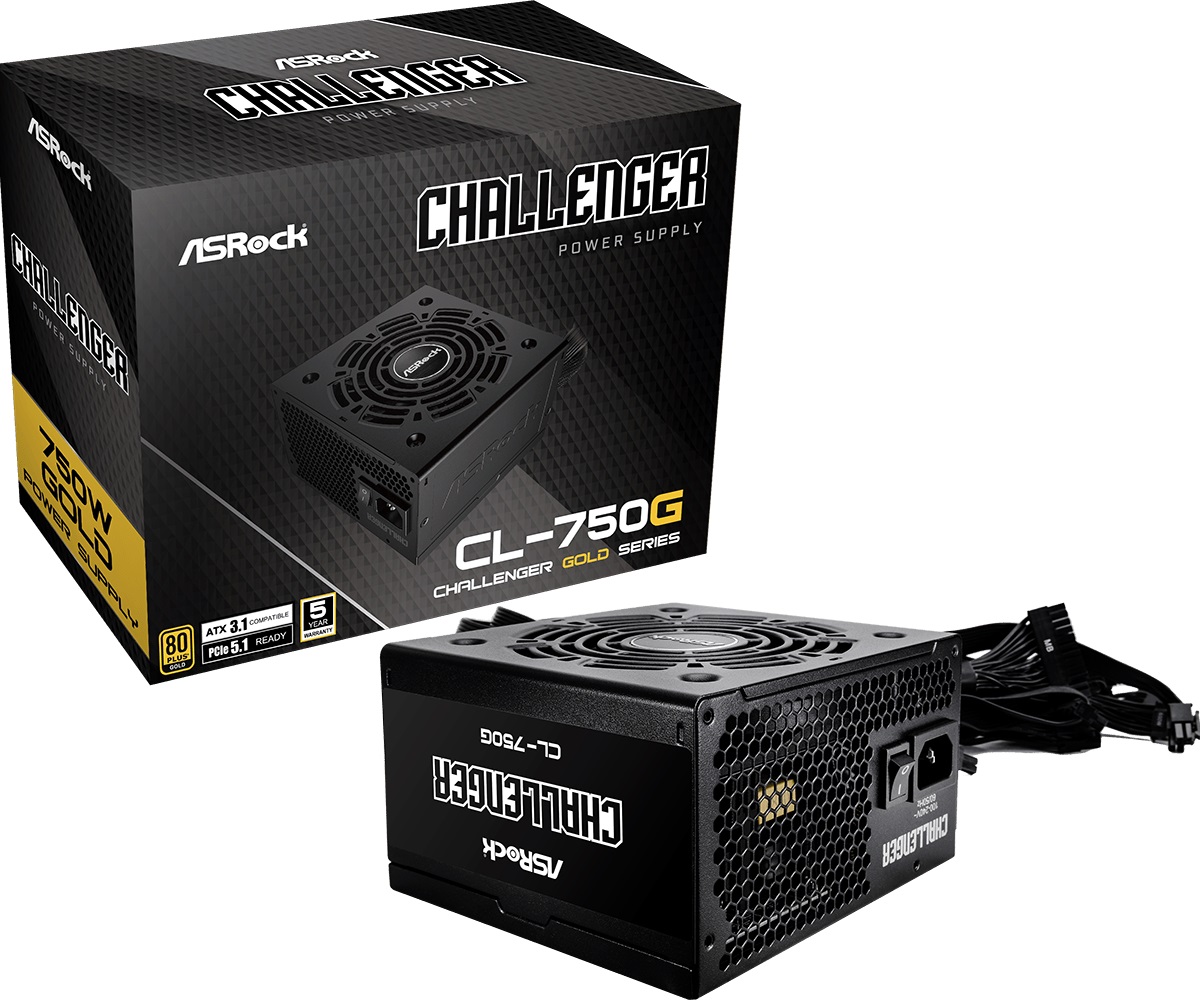 Захранване Asrock CL-750G Challenger 750W 80 Plus Gold ATX 3.1, PCIe 5.1 PSU