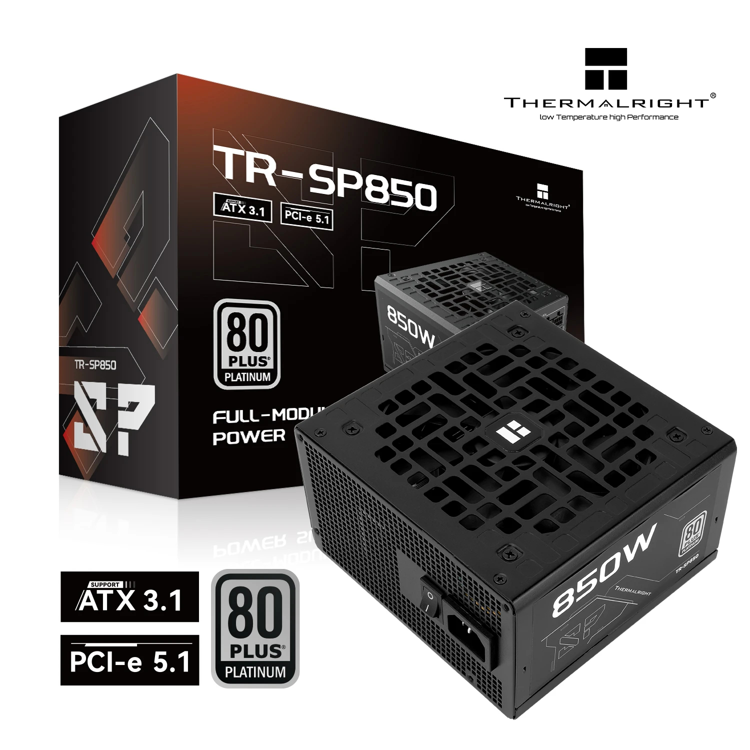 Power Supply Thermalright TR-SP850 PSU 850W 80 Plus Platinum ATX 3.1 Black