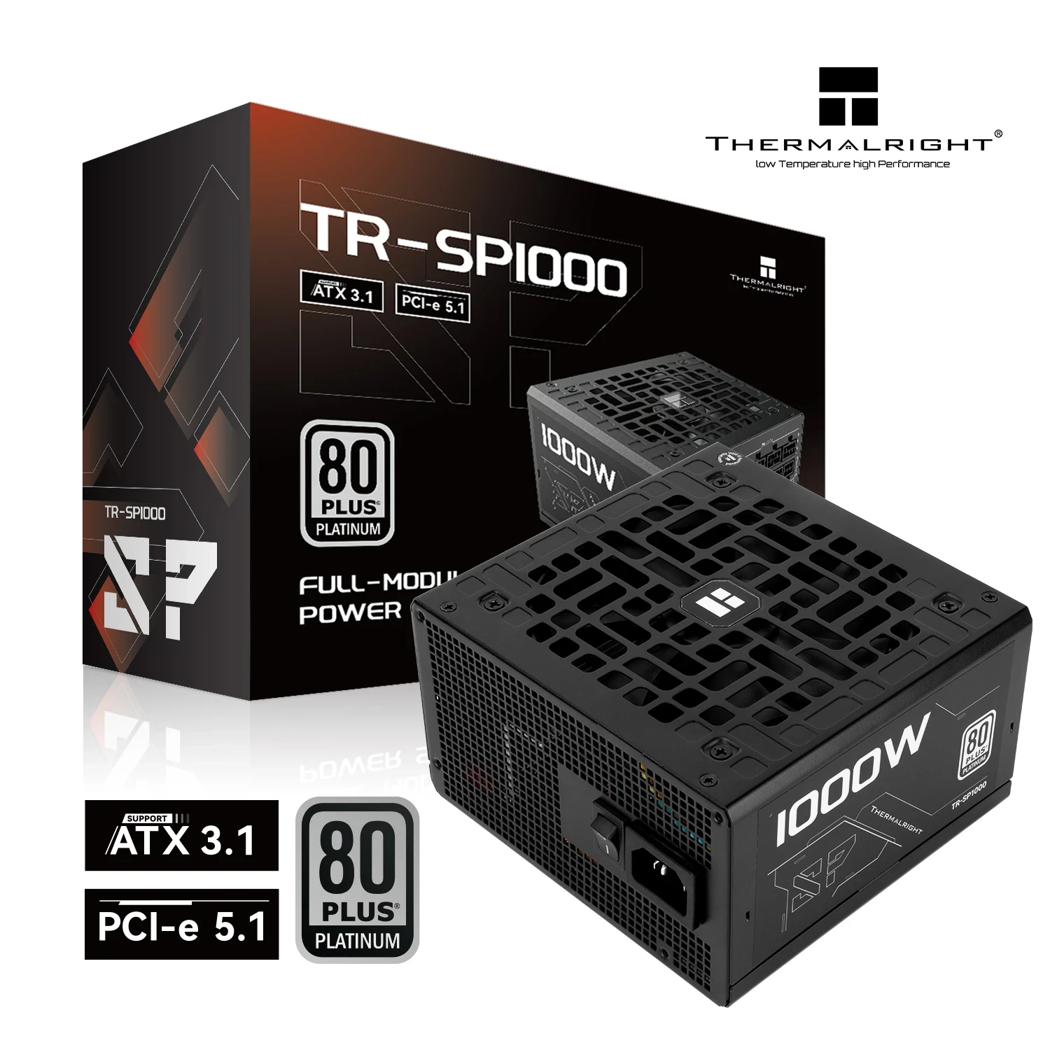 Захранване Thermalright TR-SP1000 PSU 1000W 80 Plus Platinum ATX 3.1 Black