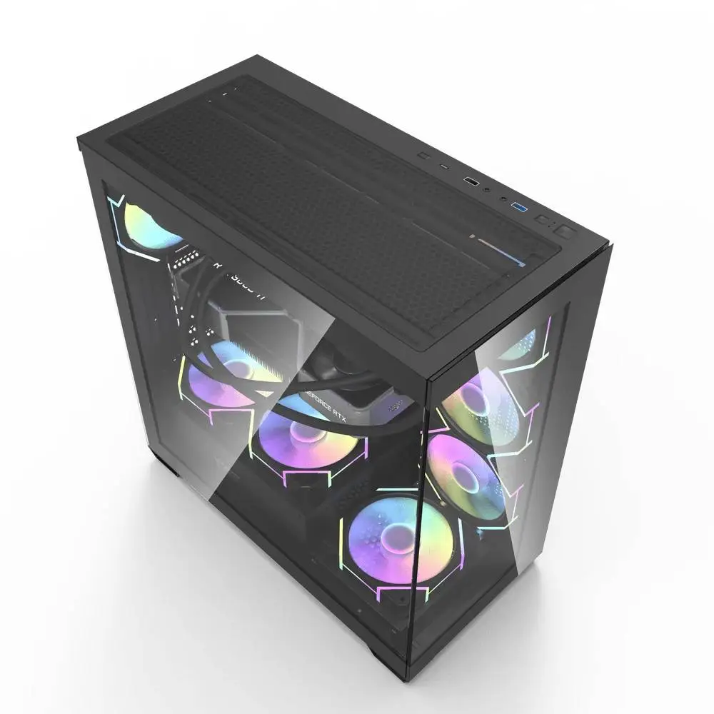 Кутия Darkflash DS900 Black 7 x 120 mm A-RGB, USB-C, ATX Case