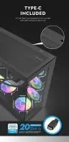 Кутия Darkflash DS900 Black 7 x 120 mm A-RGB, USB-C, ATX Case