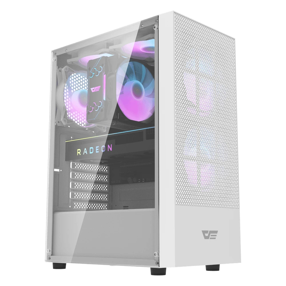 Кутия Darkflash A290 White 3 x 120 mm RGB fans ATX Case