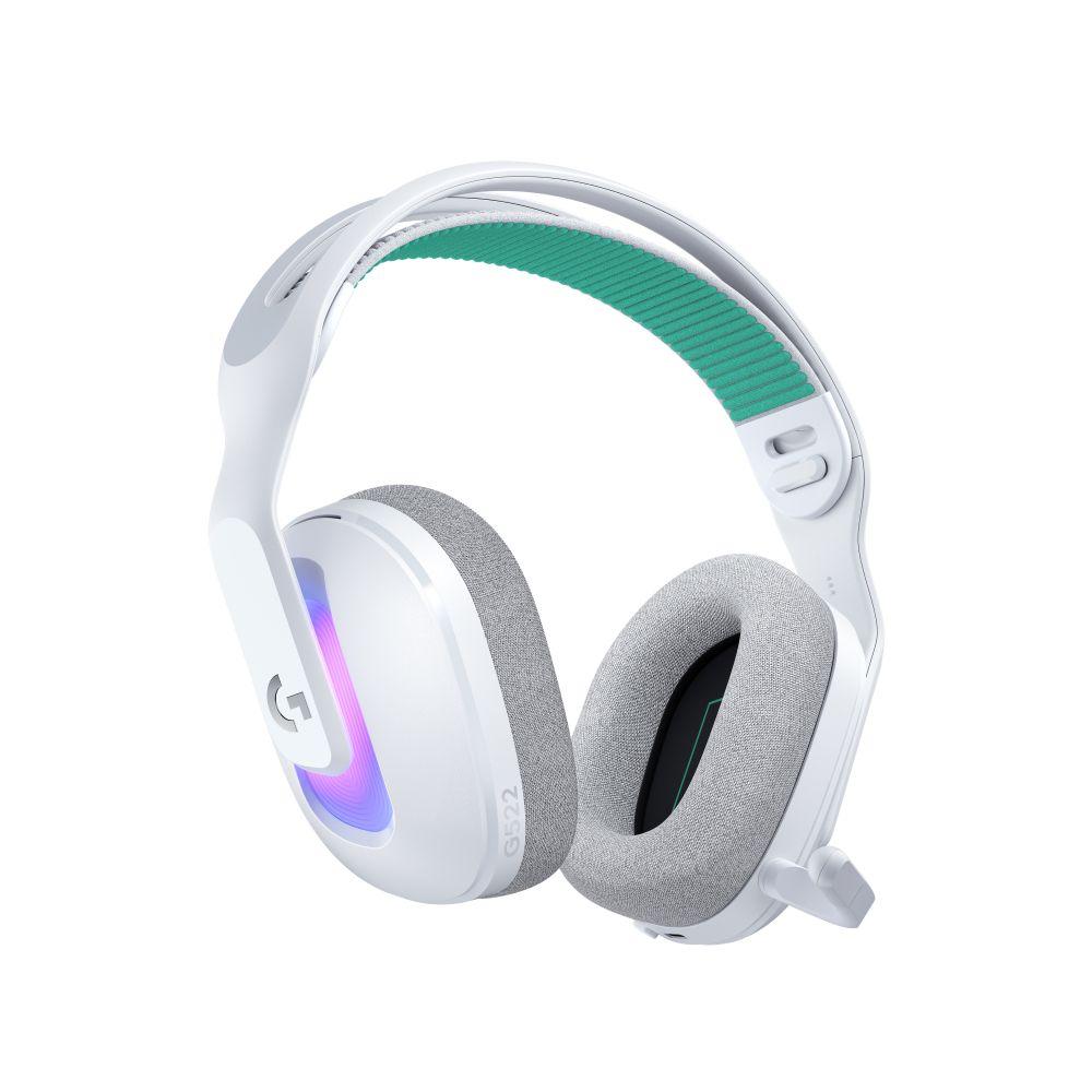 Геймърски слушалки Logitech G522 Lightspeed Wireless RGB, Микрофон, Бели