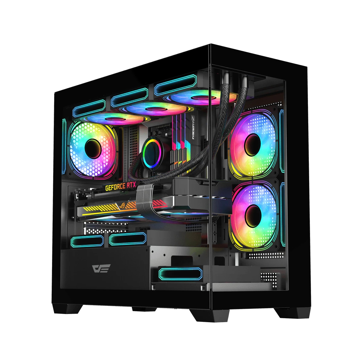 Кутия Darkflash DS900M Black 6 x 120 mm Infinity Mirror A-RGB mATX Case