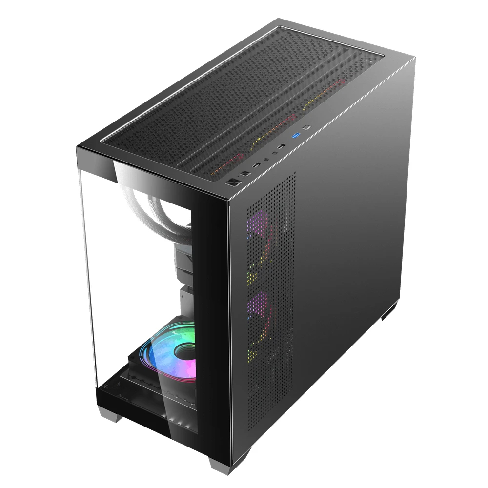 Кутия Darkflash DS900M Black 6 x 120 mm Infinity Mirror A-RGB mATX Case
