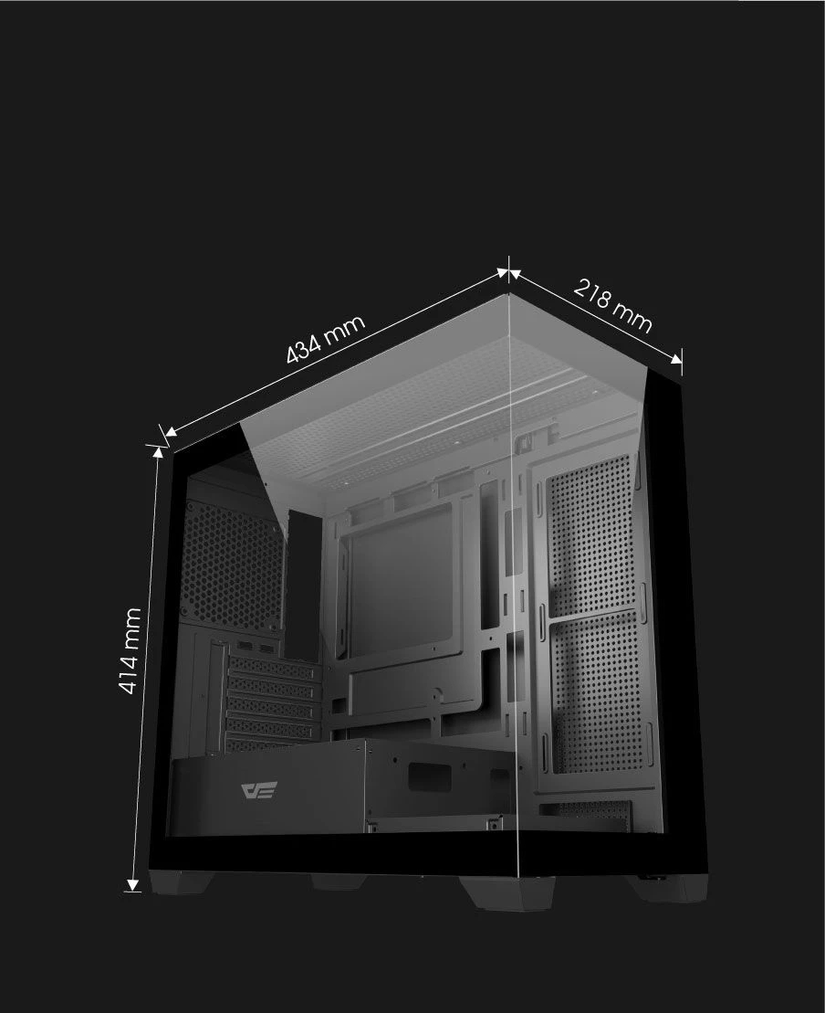 Кутия Darkflash DS900M Black 6 x 120 mm Infinity Mirror A-RGB mATX Case