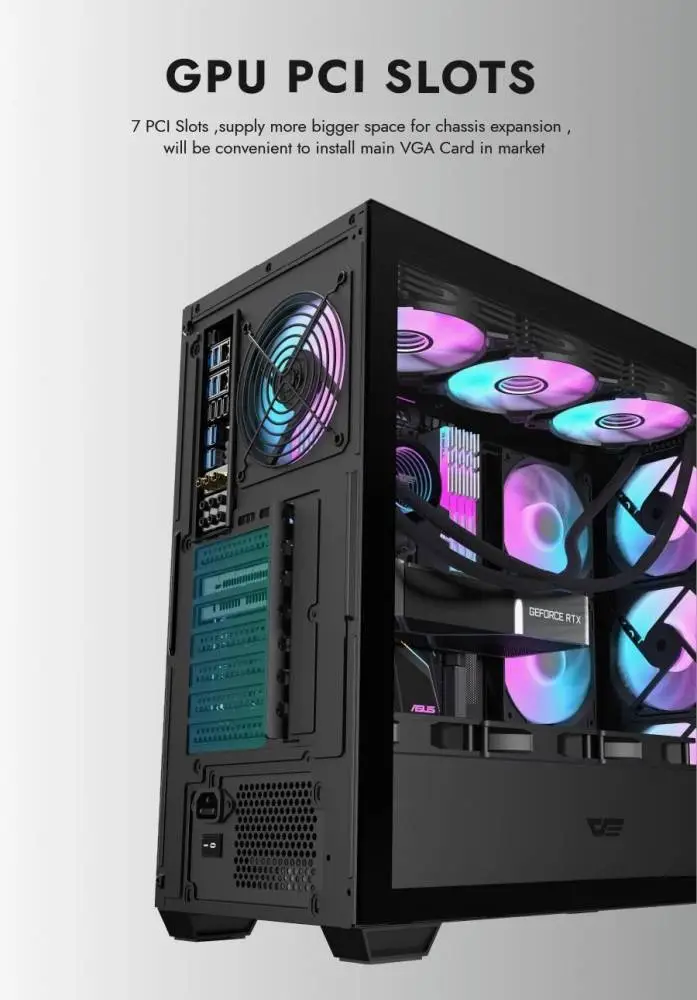 Кутия Darkflash DS900 Mesh Black 4 x 120 mm A-RGB fans included ATX Case