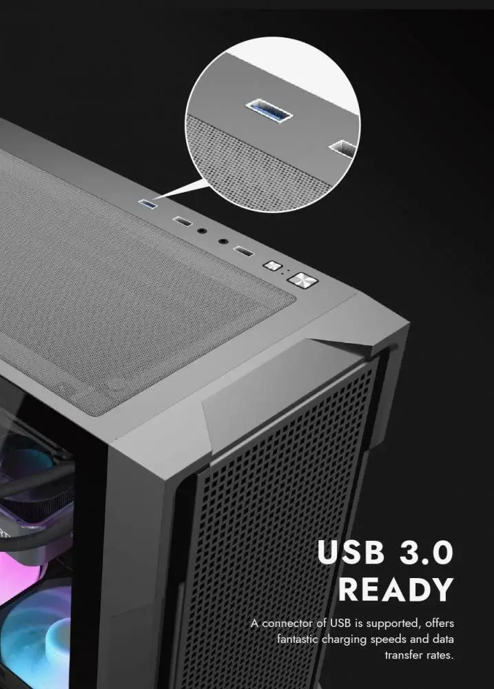 Кутия Darkflash DS900 Mesh Black 4 x 120 mm A-RGB fans included ATX Case