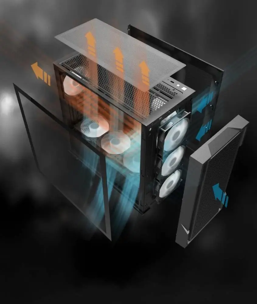 Кутия Darkflash DS900 Mesh Black 4 x 120 mm A-RGB fans included ATX Case
