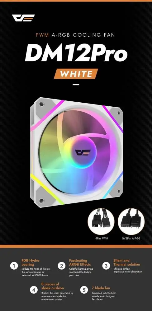 Вентилатор Darkflash DM12 Pro A-RGB White Fan 120mm
