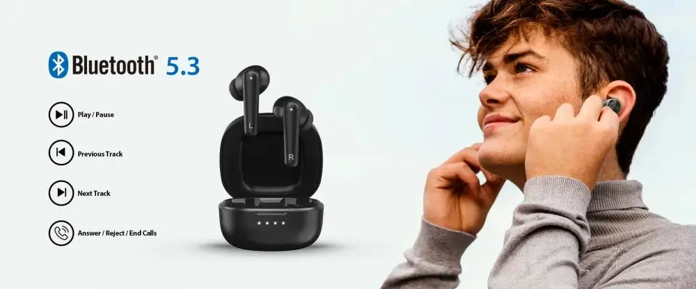 Genius безжични слушалки TWS Bluetooth 5.3 Earphones HS-M910BT Black