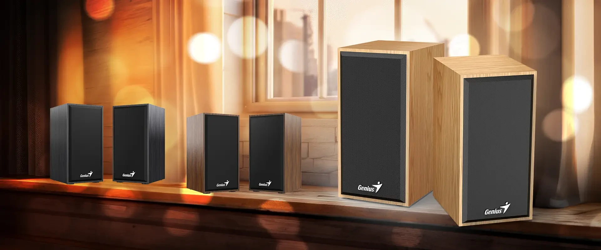 Genius тонколони Speakers 2.0 - SP-HF180 - 6W, USB, Pine Wood