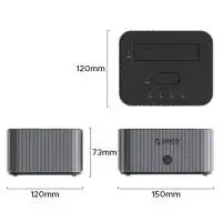 Orico докинг станция Storage - HDD/M.2 Dock - 2 BAY Offline Clone 2.5/3.5/M.2 NVMe USB-C/USB-A - IT28E-C-EU-GY