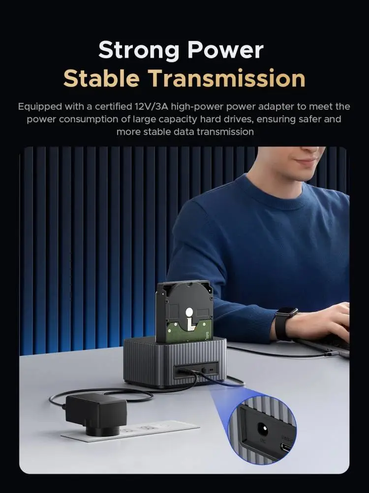 Orico докинг станция Storage - HDD/M.2 Dock - 2 BAY Offline Clone 2.5/3.5/M.2 NVMe USB-C/USB-A - IT28E-C-EU-GY