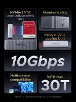 Orico докинг станция Storage - HDD/M.2 Dock - 2 BAY Offline Clone 2.5/3.5/M.2 NVMe USB-C/USB-A - IT28E-C-EU-GY
