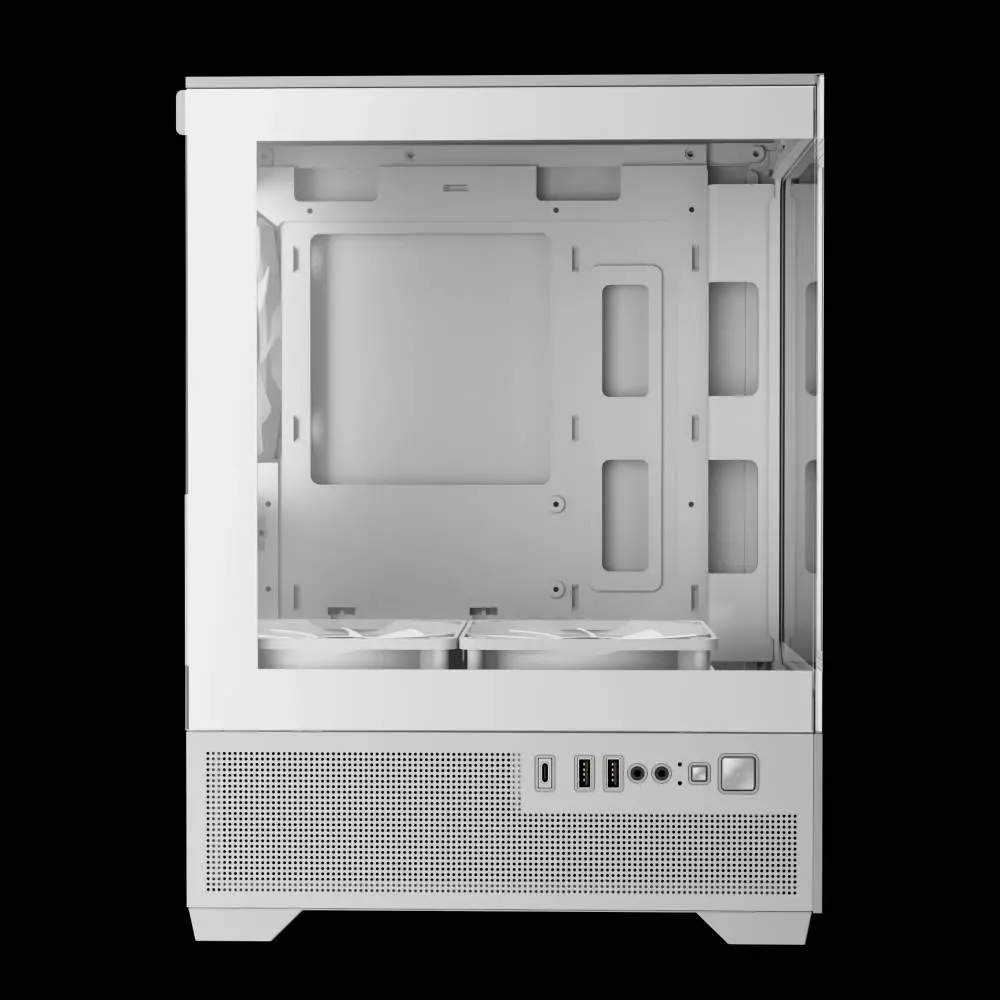 Кутия Gamdias AURA GC9M Elite White Case mATX 3 x 120 mm A-RGB, USB-C, Tempered Glass