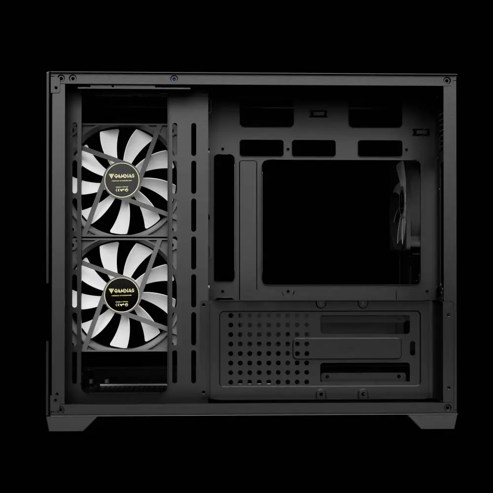 Кутия Gamdias AURA GC10M v2 Case mATX 3 x 120 mm A-RGB, USB-C, Tempered Glass
