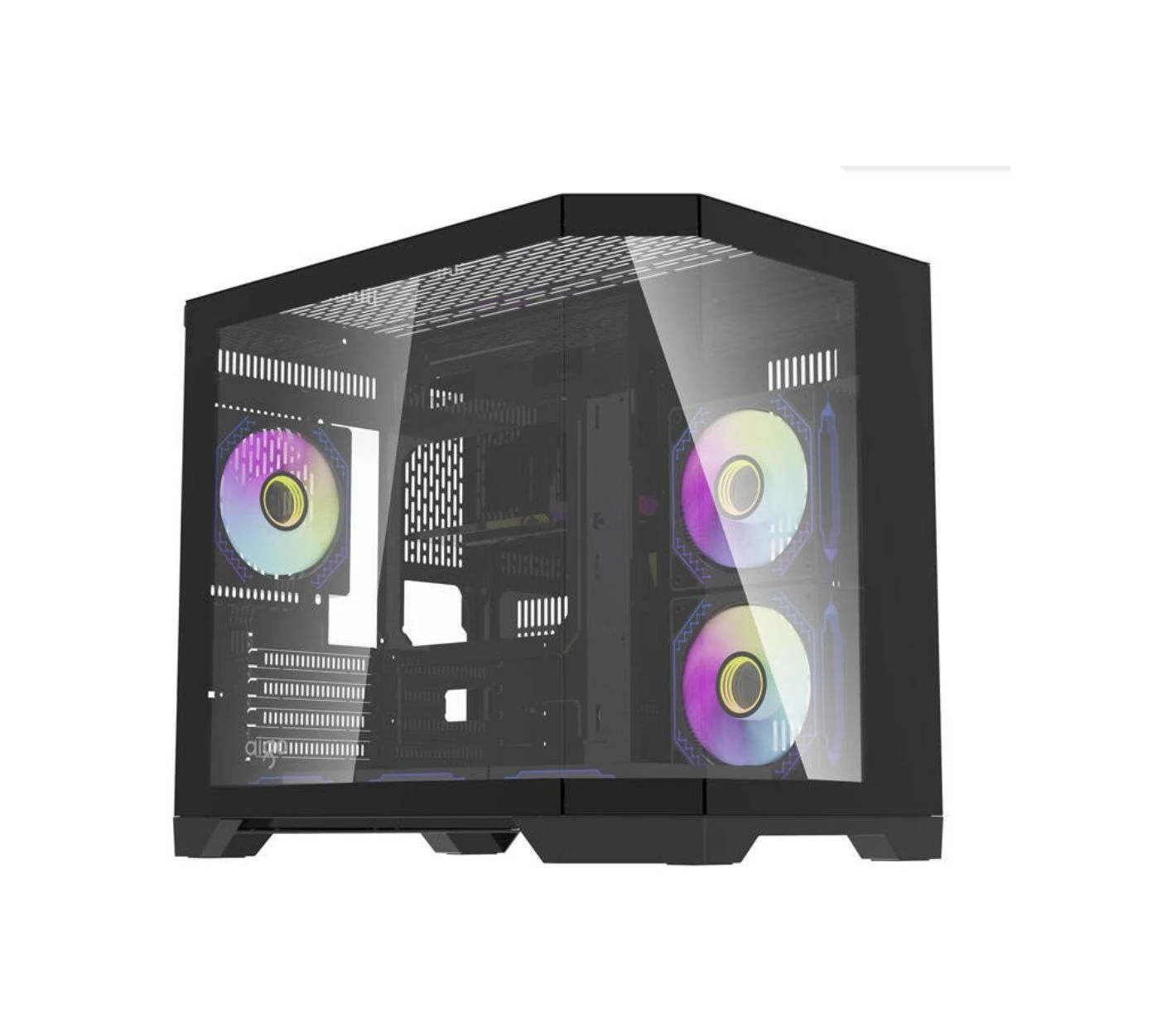 Carcasa Aigo FT418 Black Case mATX 6 x 120 mm ventilatoare A-RGB incluse