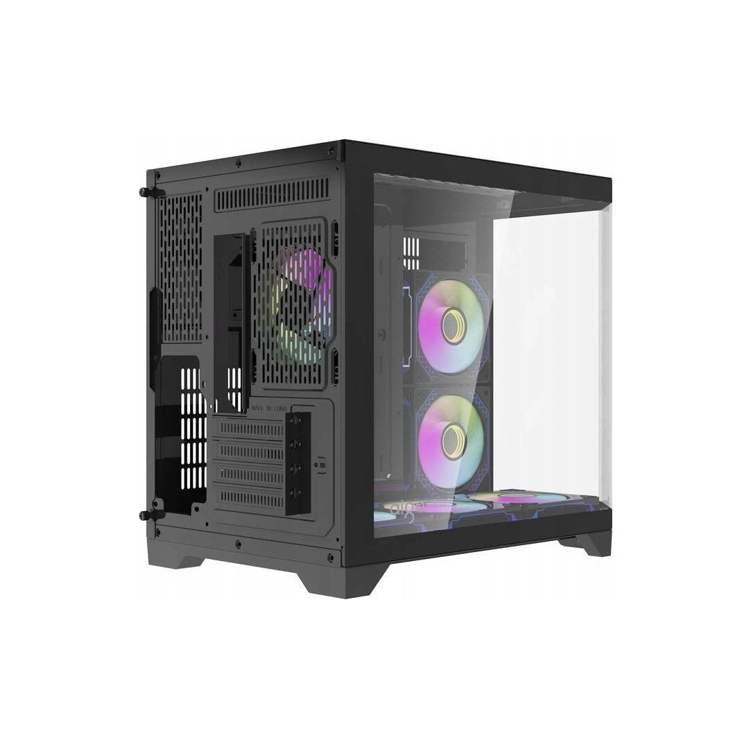 Carcasa Aigo FT418 Black Case mATX 6 x 120 mm ventilatoare A-RGB incluse