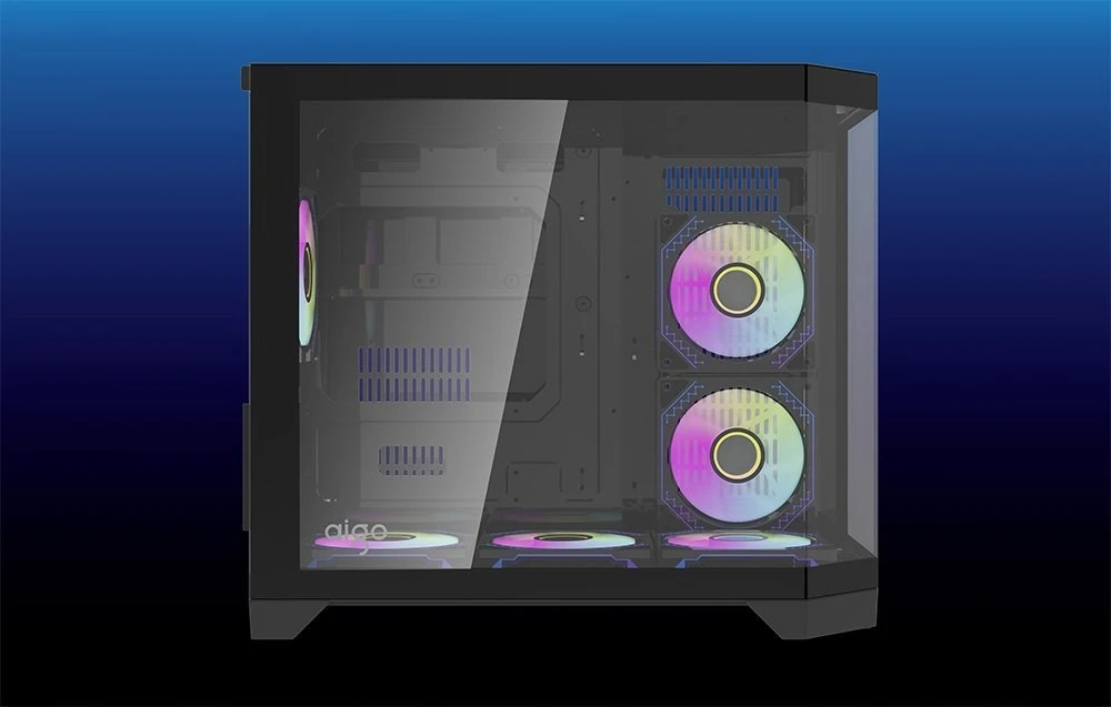 Carcasa Aigo FT418 Black Case mATX 6 x 120 mm ventilatoare A-RGB incluse