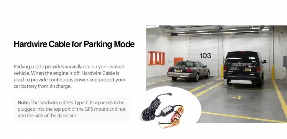 VIOFO Монтажен комплект Hardwire Kit - HK4 Type-C - Low Voltage Battery Protection