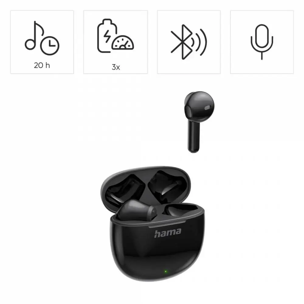 Hama Блутут слушалки "Action One", TWS, Earbuds, черно