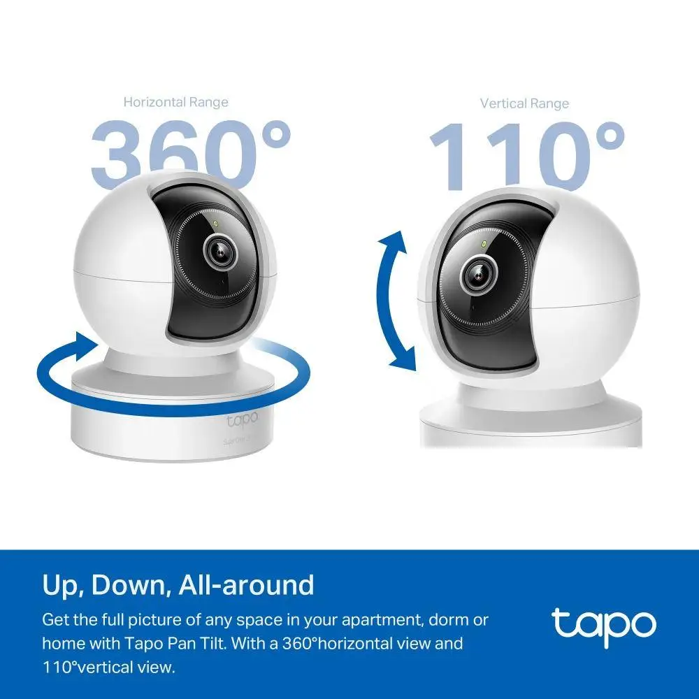 TP-Link Tapo C232 Home Security WiFi Camera, 3K 5Mp with AI, Pan/Tilt, LAN, WiFi, SDmicro, night vision