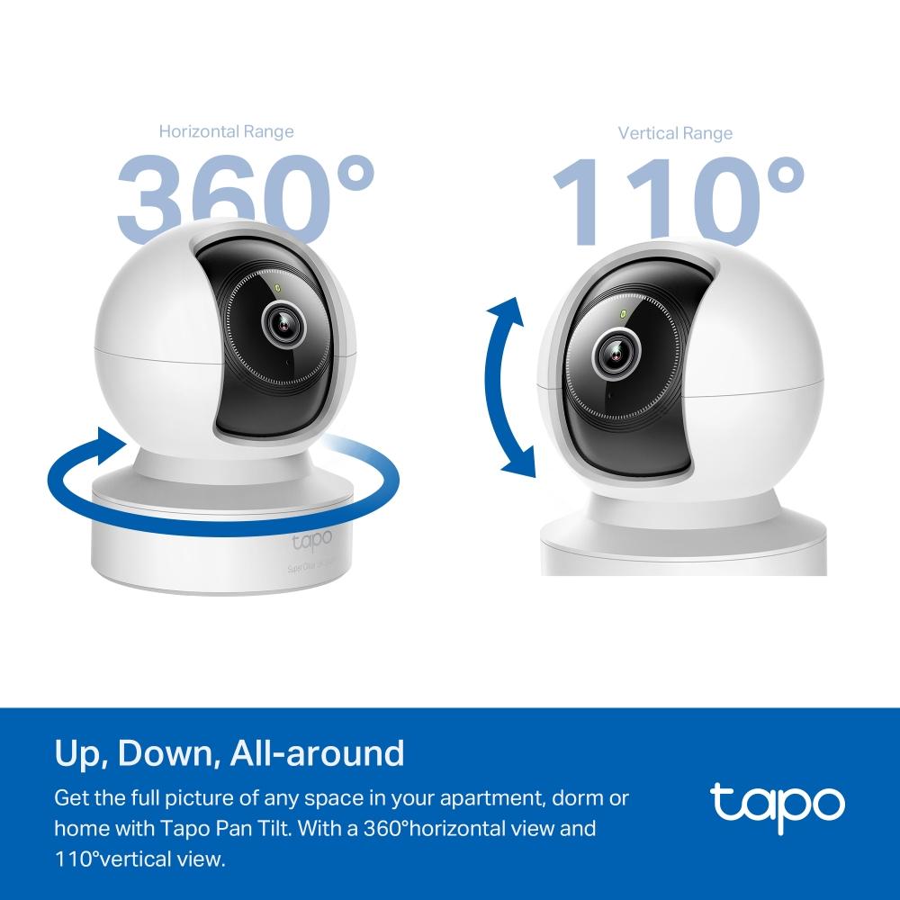 TP-Link Tapo C232 Home Security WiFi Camera, 3K 5Mp with AI, Pan/Tilt, LAN, WiFi, SDmicro, night vision