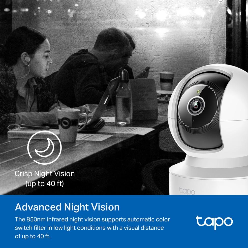 TP-Link Tapo C232 Home Security WiFi Camera, 3K 5Mp with AI, Pan/Tilt, LAN, WiFi, SDmicro, night vision