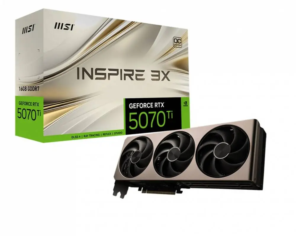 Видео карта MSI GeForce RTX 5070 Ti 16G INSPIRE 3X OC - 912-V531-281