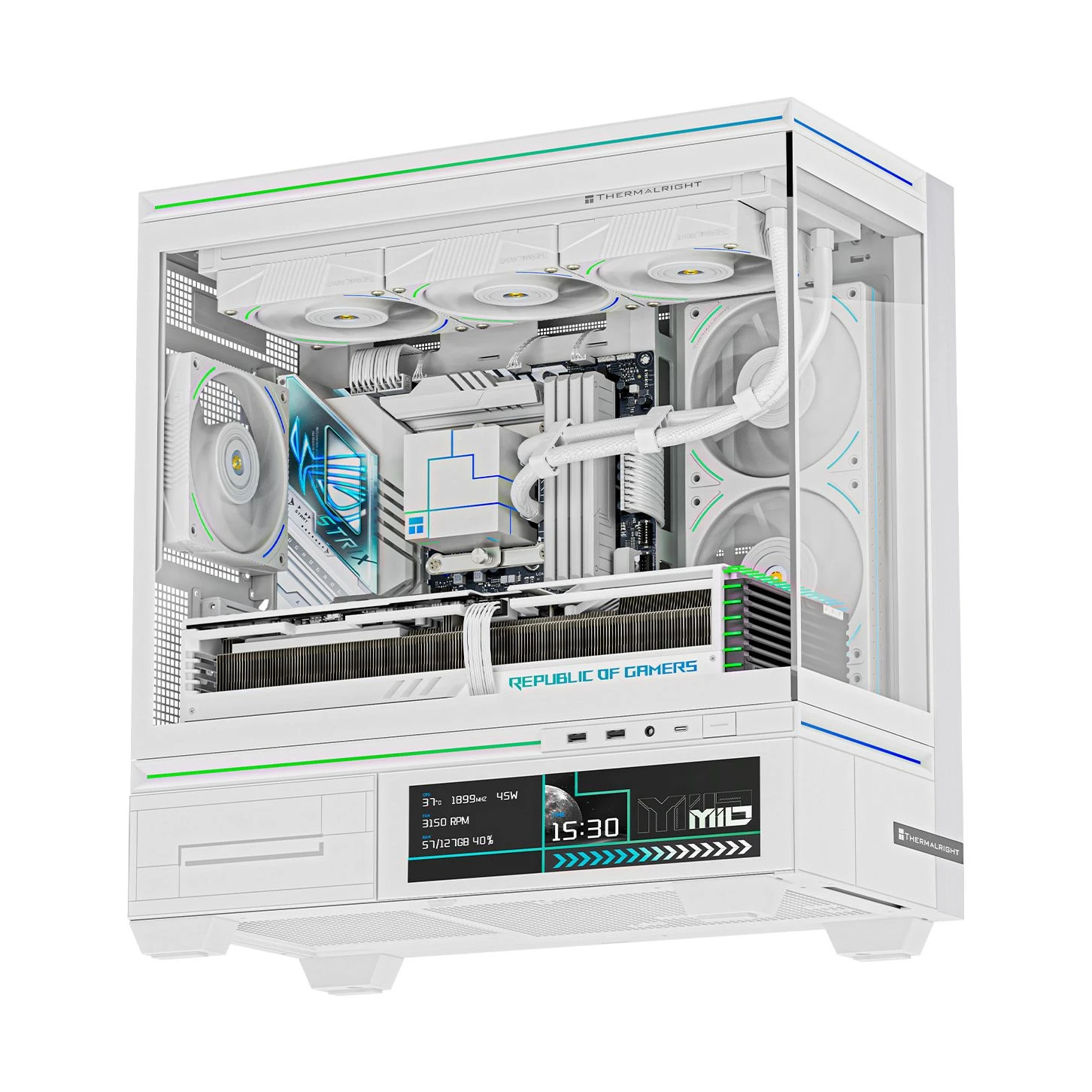 Кутия Thermalright TL-M10 White 9.16 inch LCD Display, USB-C, mATX Case
