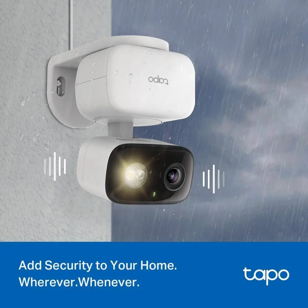 TP LINK Cámara de vigilancia Wi-Fi C206, uso exterior e interior, Pan/Tilt, microSD, Resistencia al Agua y al Polvo