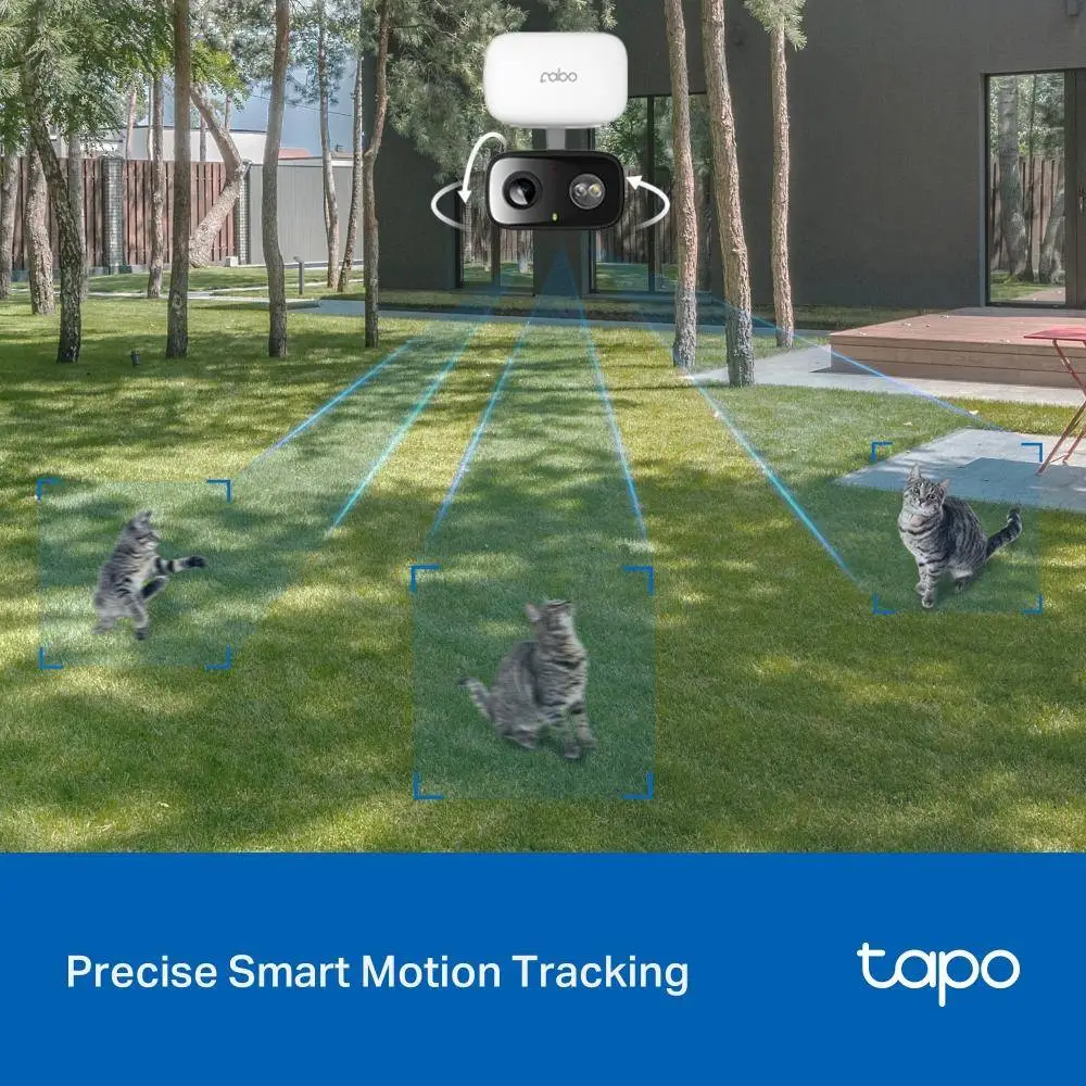 TP LINK Cámara de vigilancia Wi-Fi C206, uso exterior e interior, Pan/Tilt, microSD, Resistencia al Agua y al Polvo