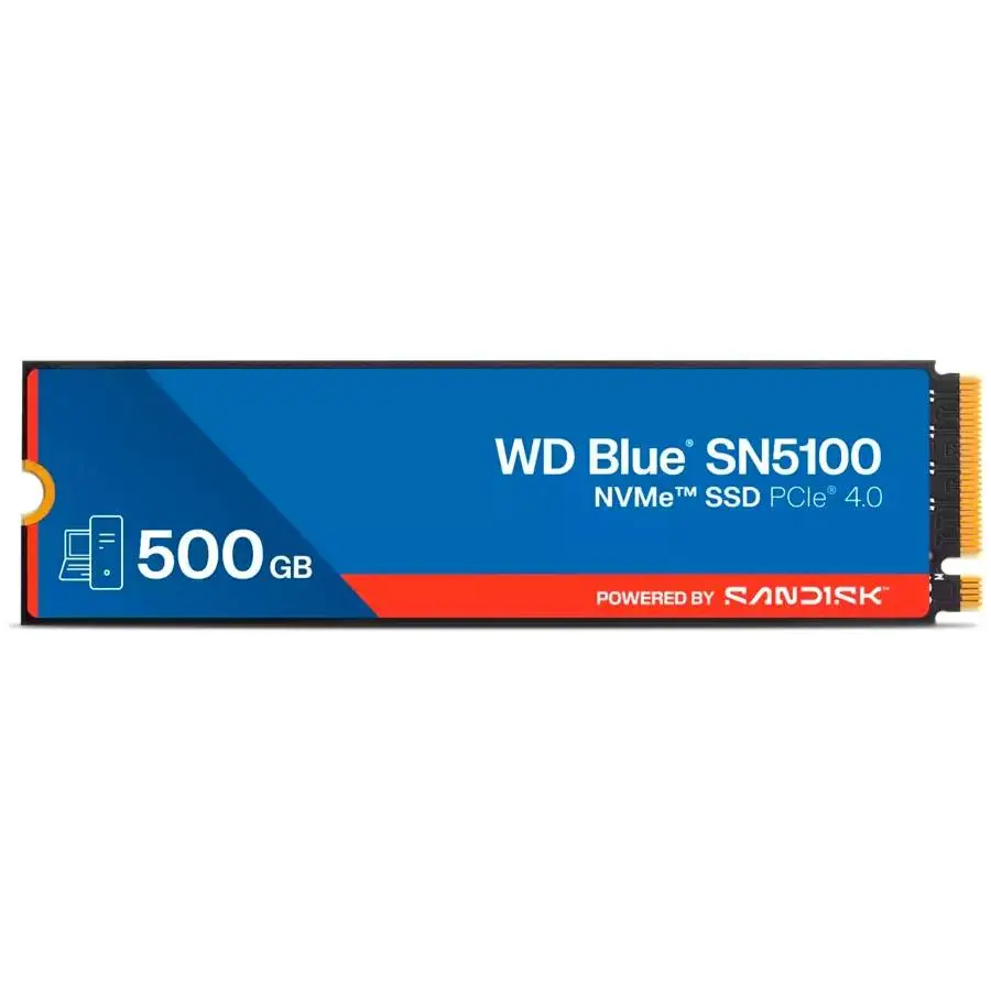 Диск SSD WD Blue SN5100 500GB M.2 2280 NVMe PCIe Gen 4.0 x4 - WDS500G5B0E-00CPE0