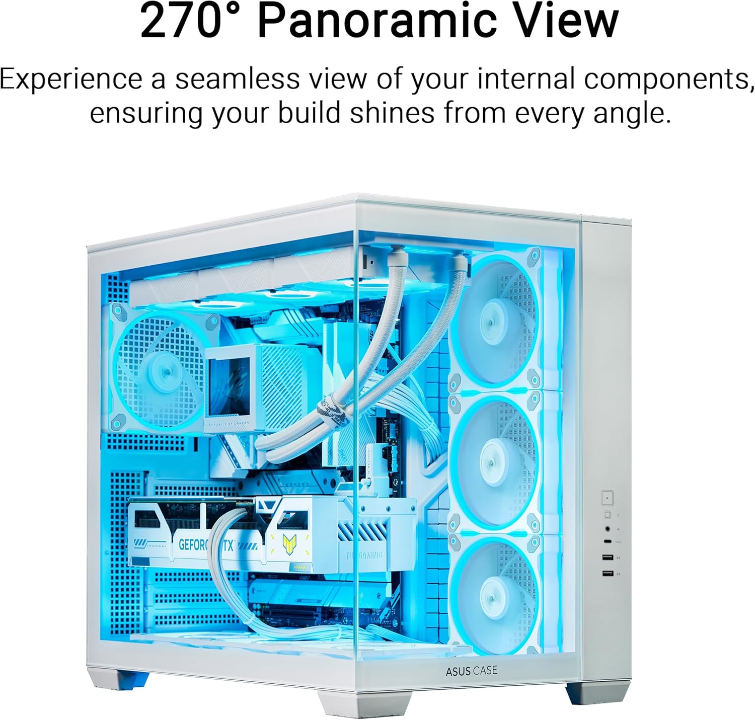 Кутия ASUS A32 PLUS TG White 4 x ARGB 120mm Fans - 90DC00S3-B19000