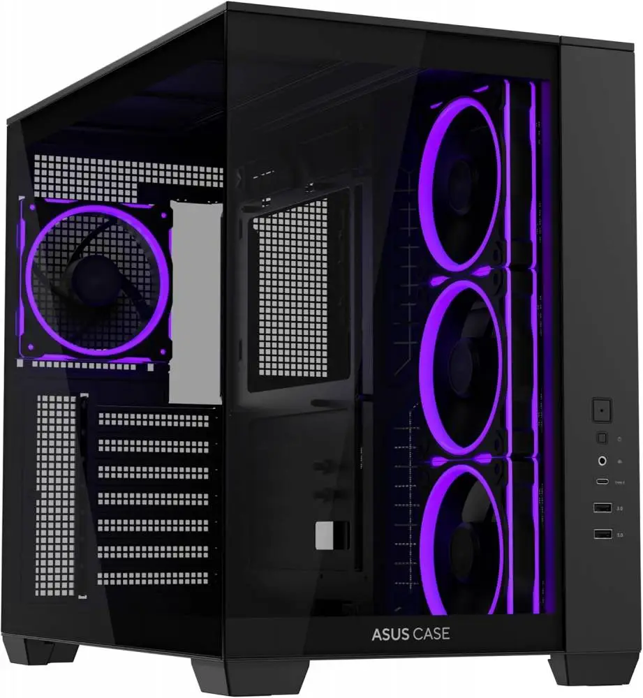 Кутия ASUS A32 PLUS TG Black 4 x ARGB 120mm Fans - 90DC00S0-B19000
