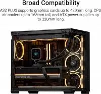 Кутия ASUS A32 PLUS TG Black 4 x ARGB 120mm Fans - 90DC00S0-B19000