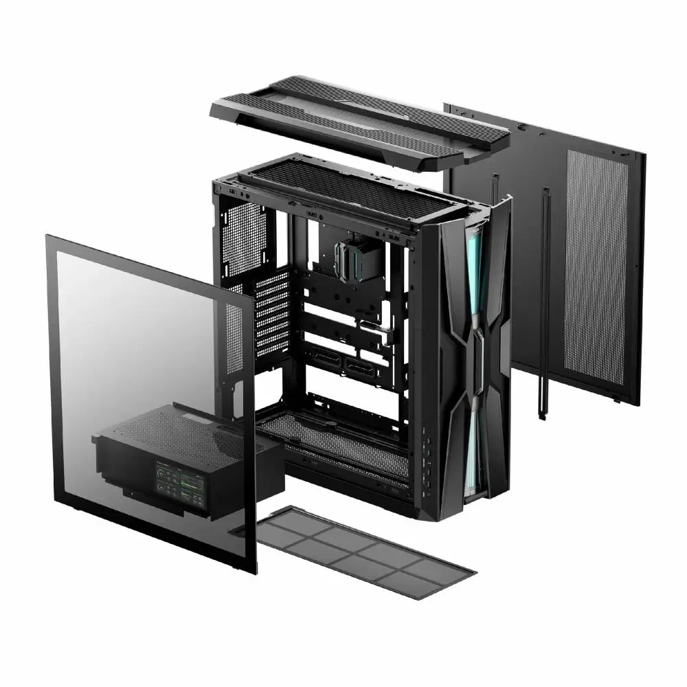 DeepCool кутия Case EATX - GENOME III - 420 mm AIO Pre-Installed, LCD Display