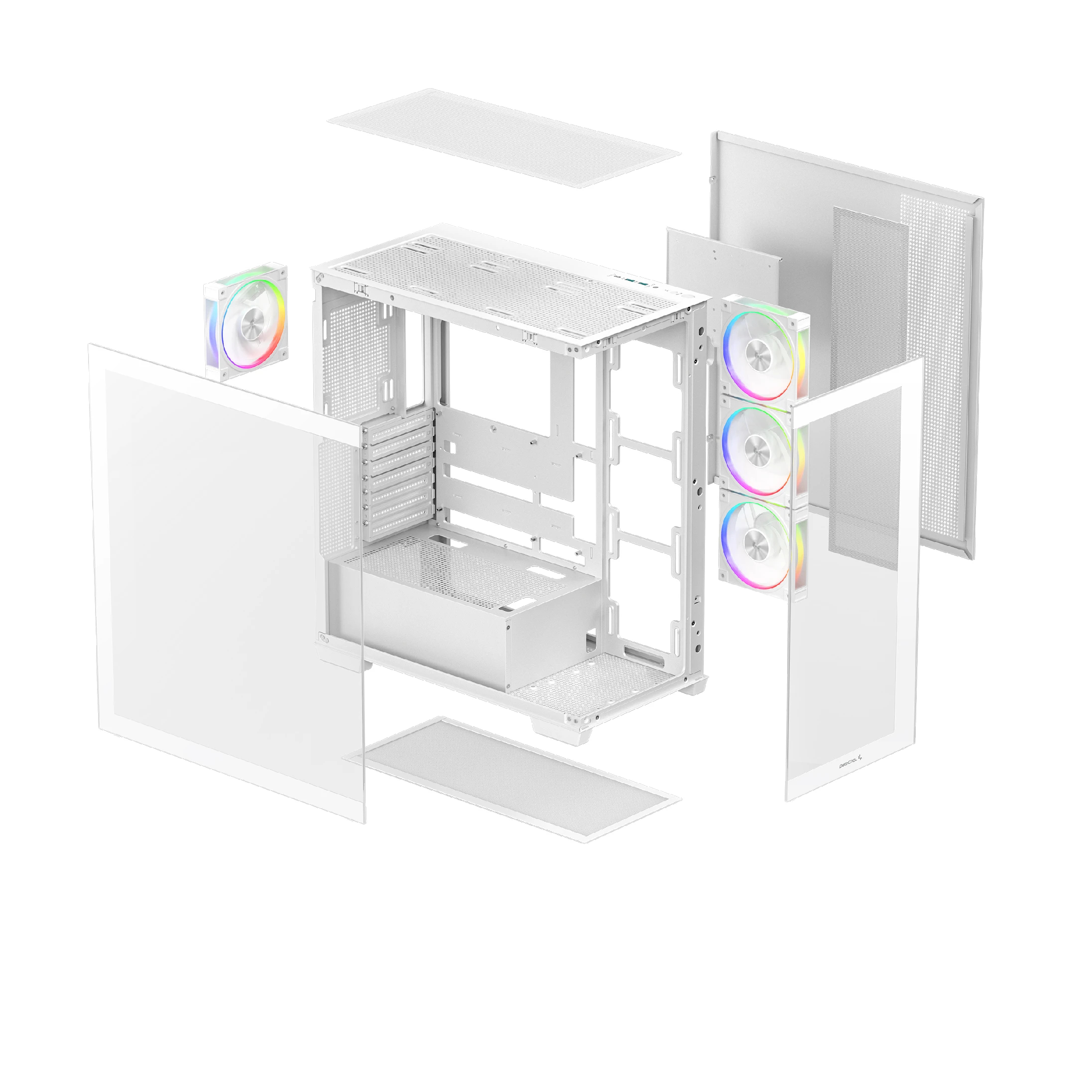 Кутия DeepCool CG580 4F WH V2 Case ATX, 4 x 120 mm ARGB Fans