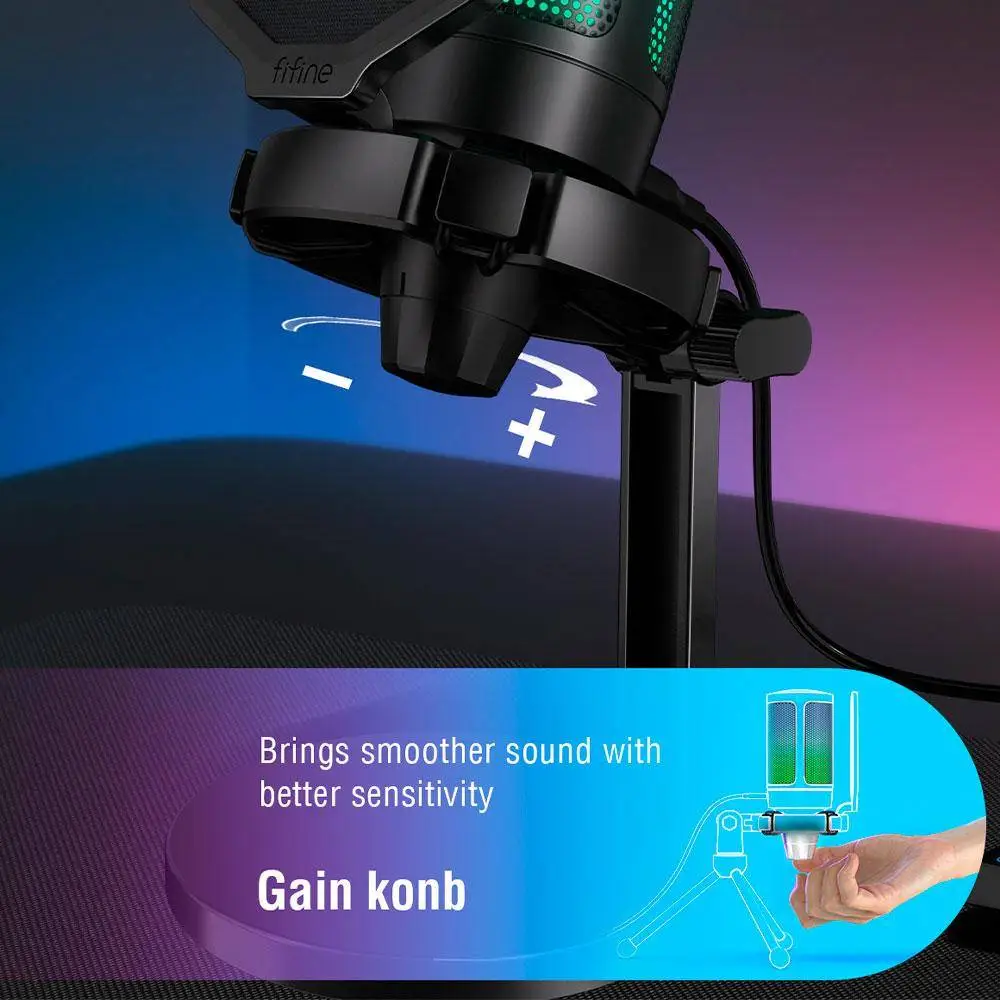 Настолен микрофон FIFINE A6NEO RGB - Black