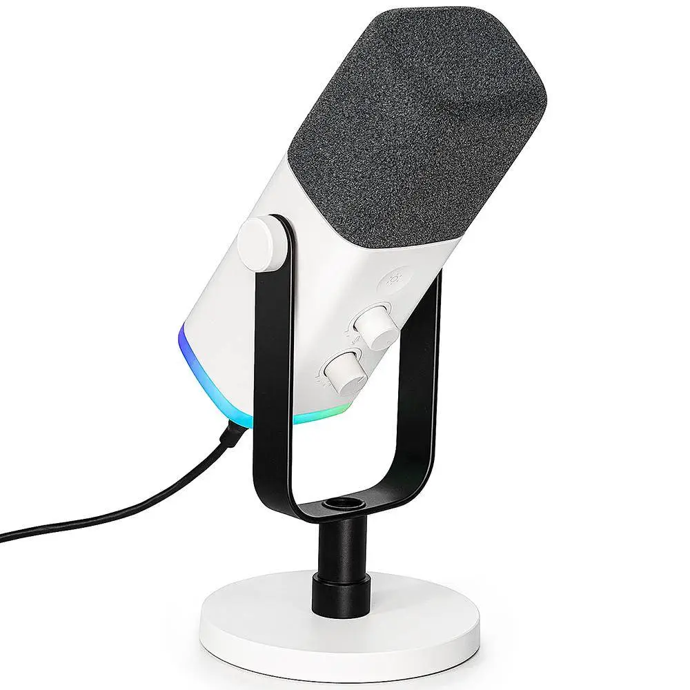 Настолен микрофон FIFINE AM8 Dynamic RGB XLR/USB - White