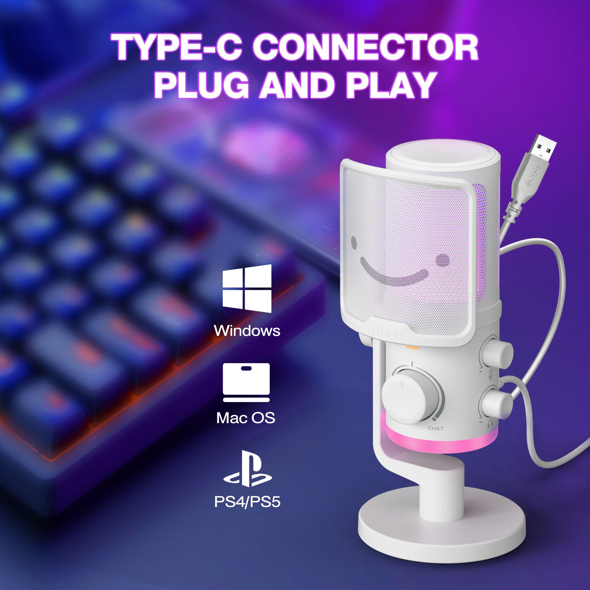 Desktop Microphone FIFINE AM6 RGB - White