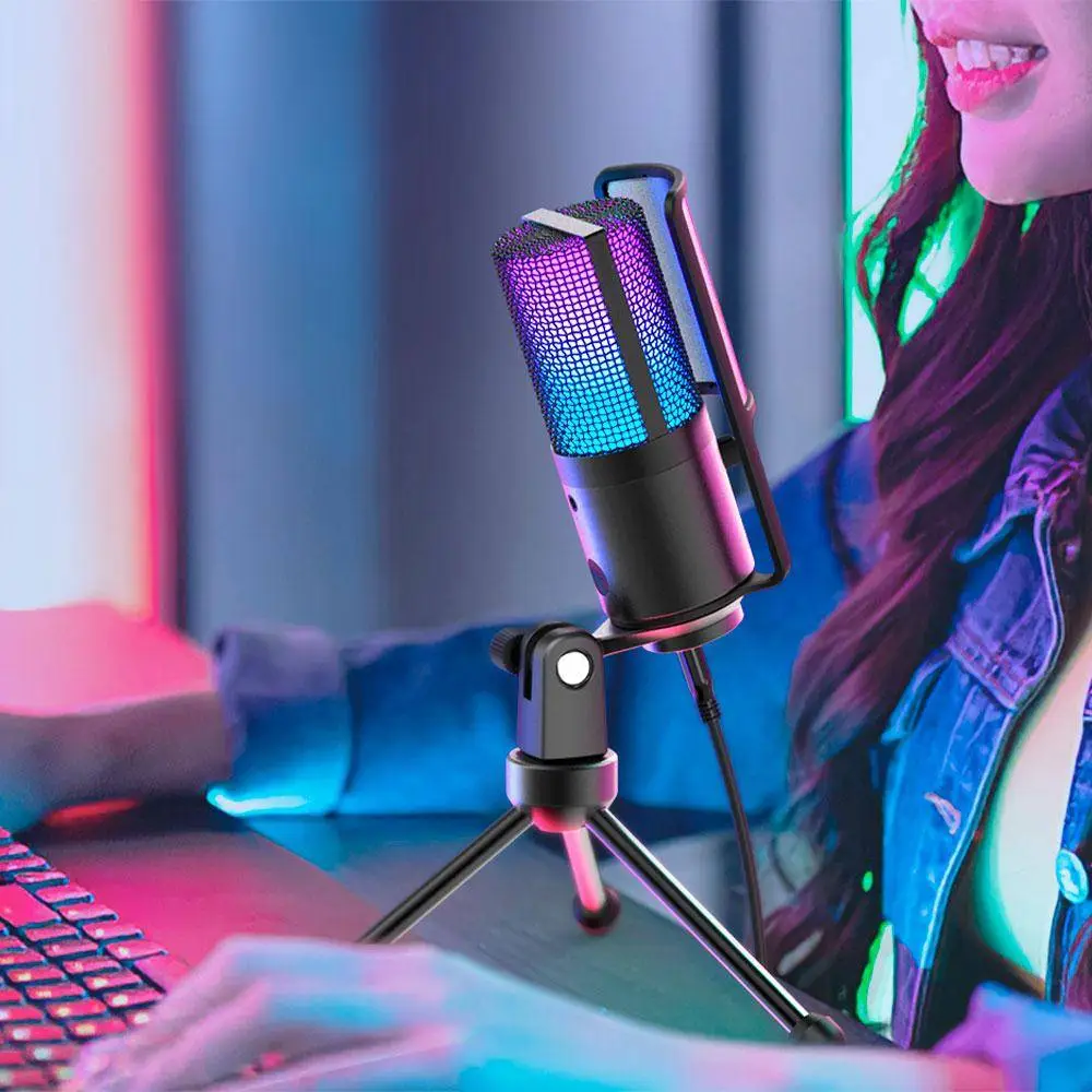 Настолен микрофон FIFINE K669 PRO2 RGB - Black