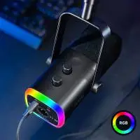 Микрофон със стойка FIFINE AM8T Dynamic RGB - Black