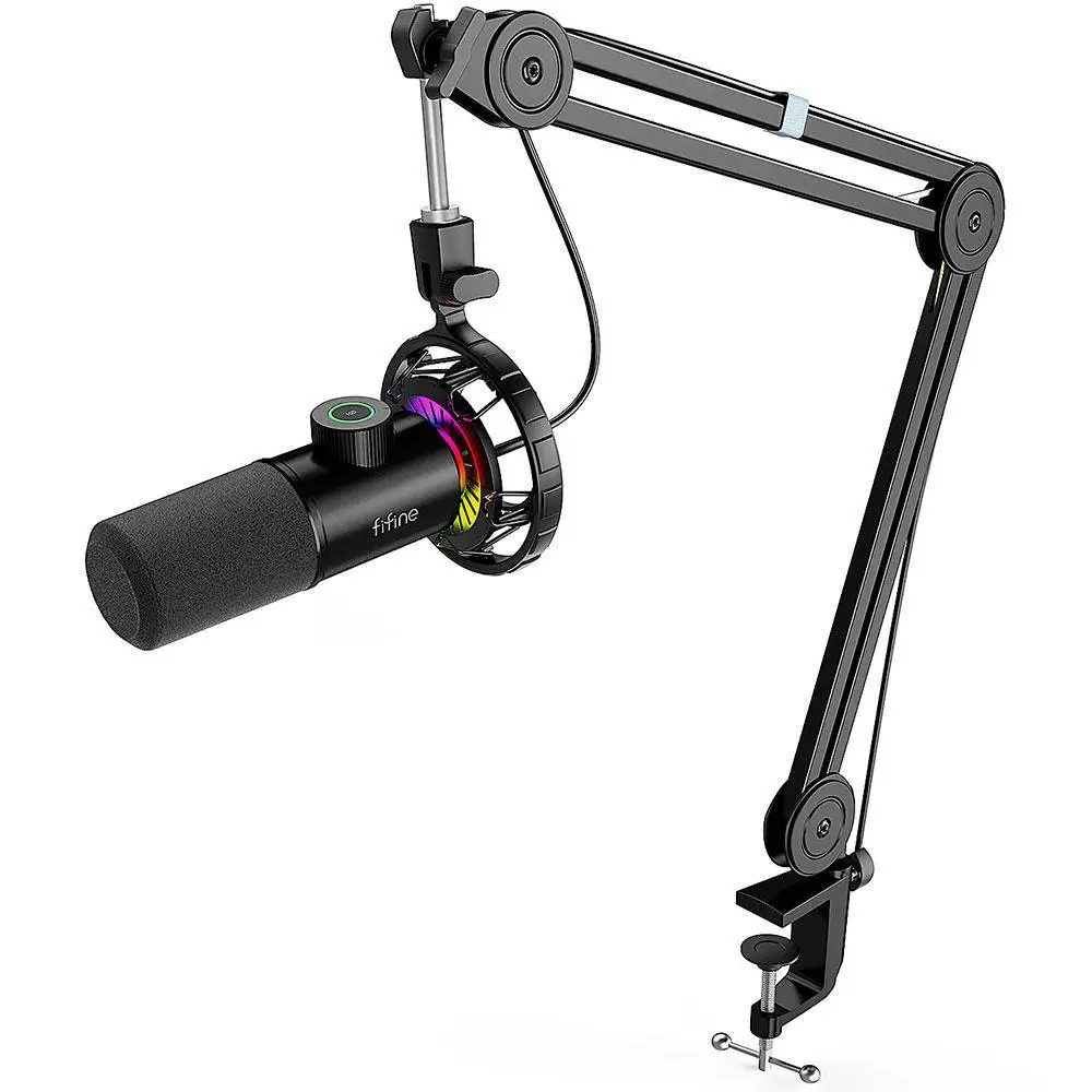 Microphone avec support FIFINE T658 Dynamic RGB - Noir