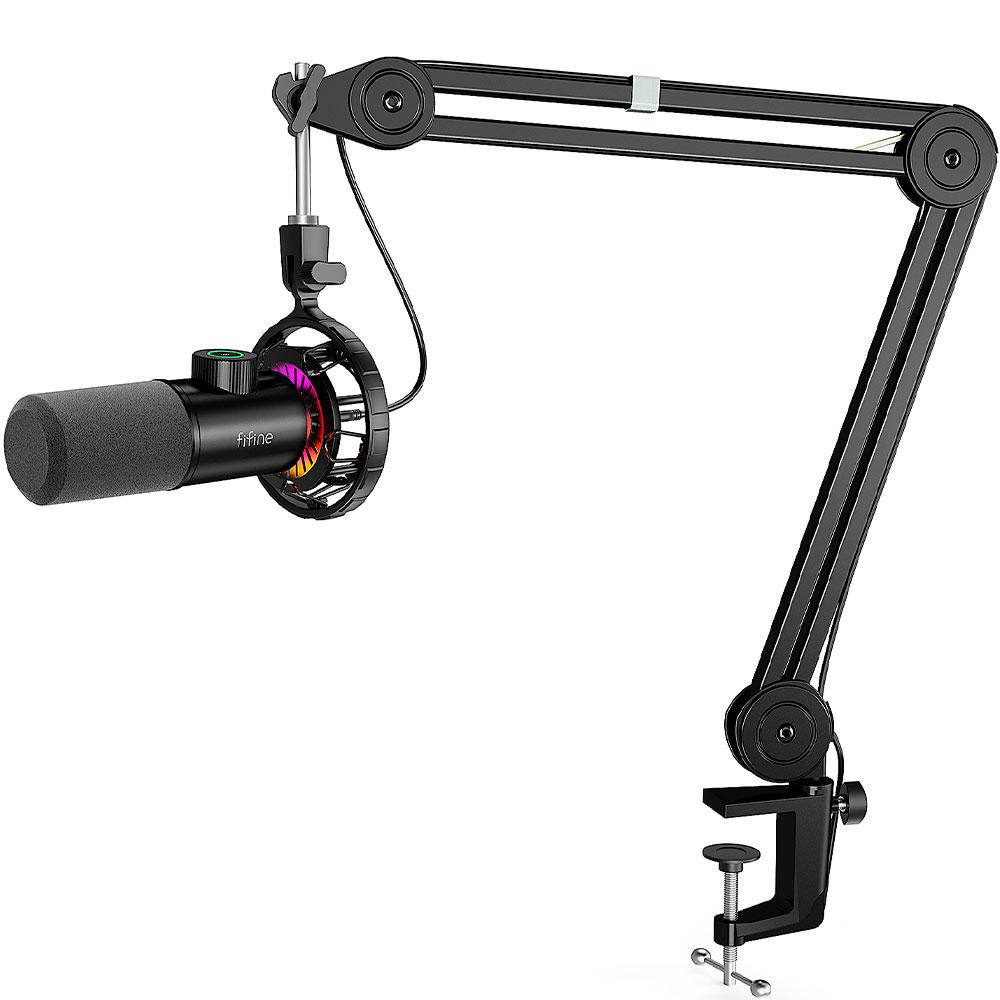 Microphone avec support FIFINE T658 Dynamic RGB - Noir